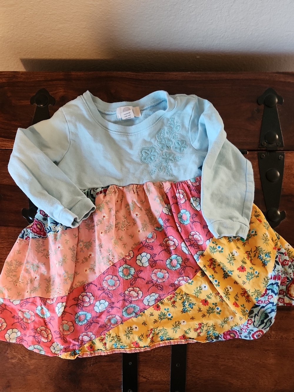 Peek Light Blue Embroidered Toddler Dress  Sz 2T 100% Cotton